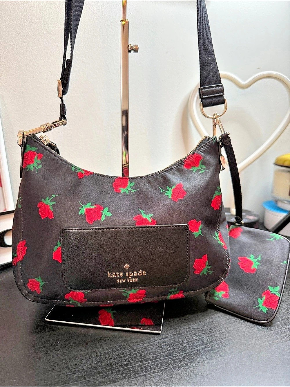Kate Spade Chelsea Rose Toss Crossbody with Coin Purse